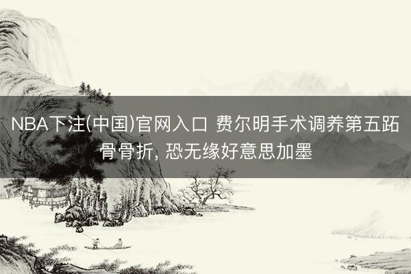 NBA下注(中国)官网入口 费尔明手术调养第五跖骨骨折， 恐无缘好意思加墨