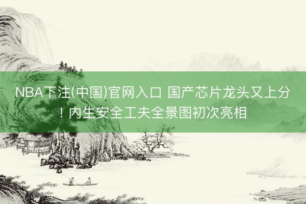 NBA下注(中国)官网入口 国产芯片龙头又上分! 内生安全工夫全景图初次亮相