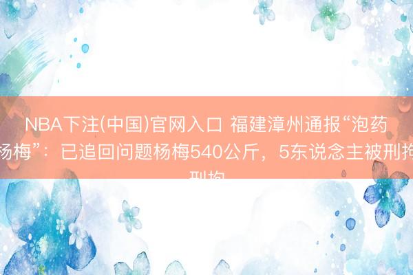 NBA下注(中国)官网入口 福建漳州通报“泡药杨梅”：已追回问题杨梅540公斤，5东说念主被刑拘