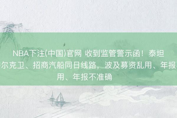 NBA下注(中国)官网 收到监管警示函！泰坦股份、密尔克卫、招商汽船同日线路，波及募资乱用、年报不准确⋯⋯