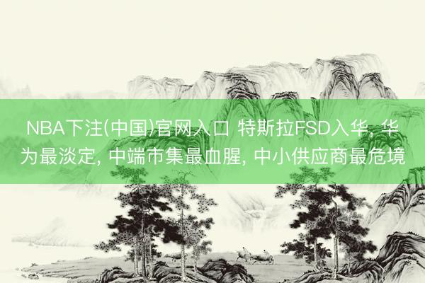 NBA下注(中国)官网入口 特斯拉FSD入华， 华为最淡定， 中端市集最血腥， 中小供应商最危境