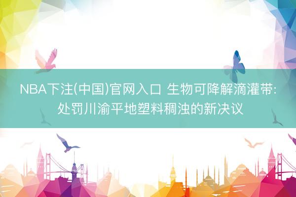 NBA下注(中国)官网入口 生物可降解滴灌带: 处罚川渝平地塑料稠浊的新决议
