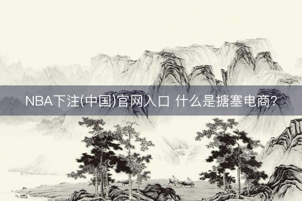 NBA下注(中国)官网入口 什么是搪塞电商?