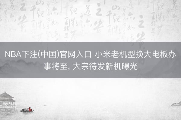 NBA下注(中国)官网入口 小米老机型换大电板办事将至， 大宗待发新机曝光